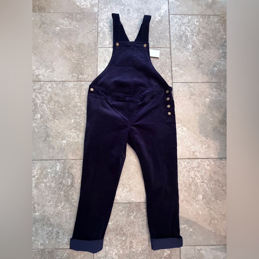 NWT- Hatch Maternity Navy Blue Overalls with Adjustable Straps Size 1